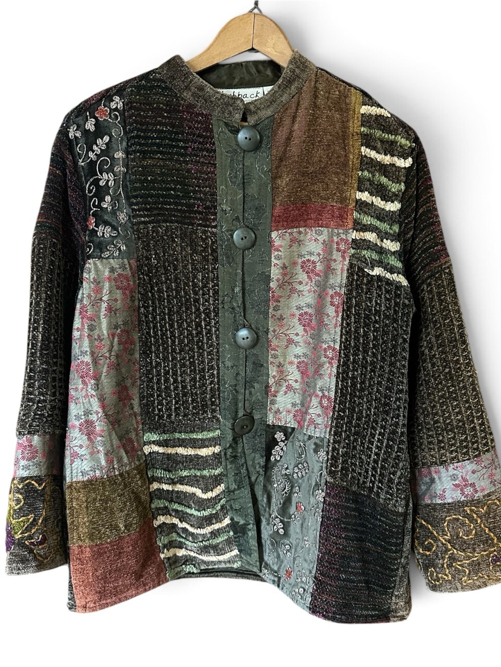 Vintage 90s Patchwork Floral Button-Front Jacket - Multi by Flashback Size Small